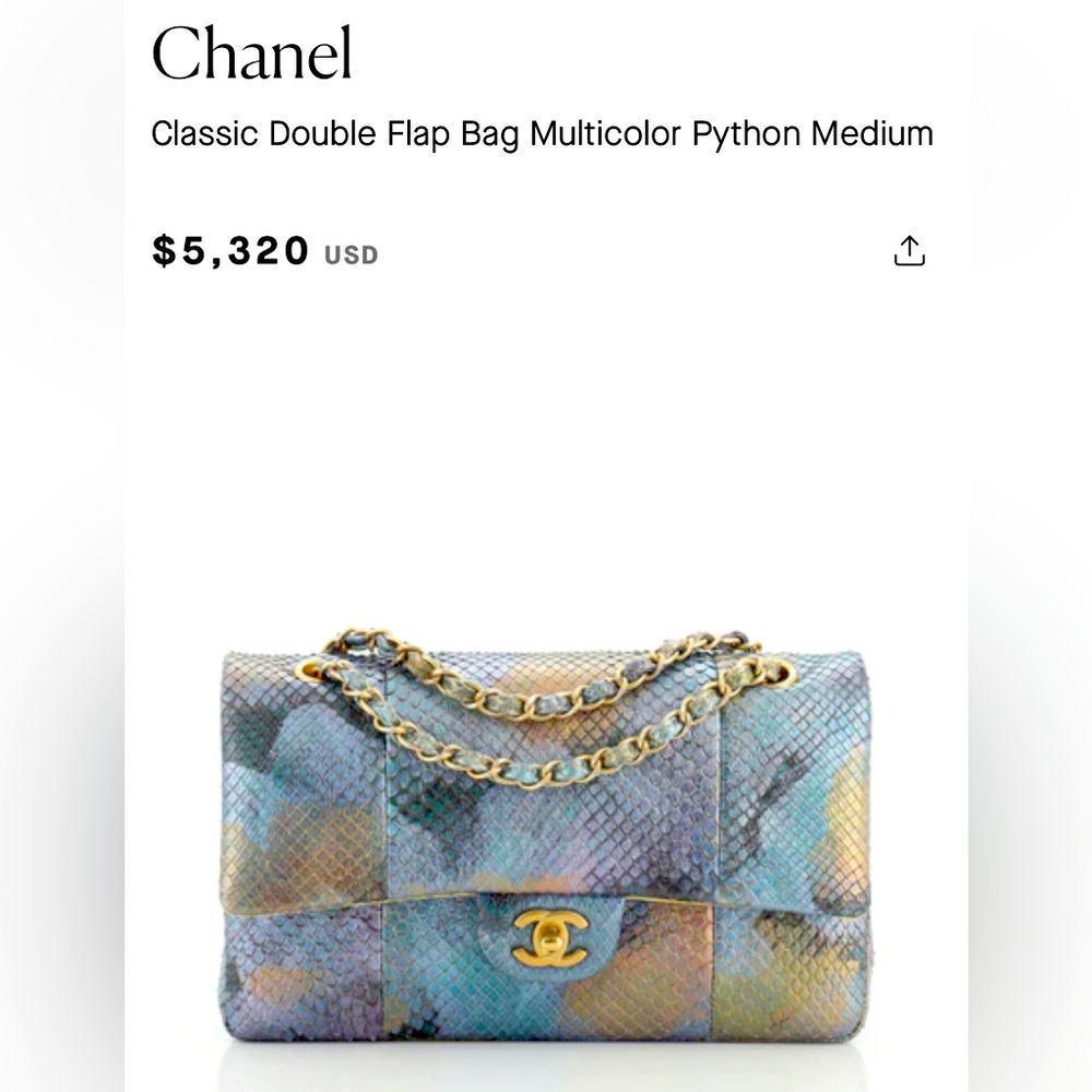 Chanel
Classic Double Flap Bag Multicolor Python Medium
